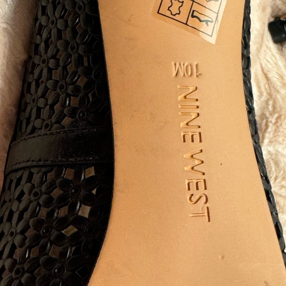 Black platform stiletto lace weave leather size 9 - Picture 8 of 8